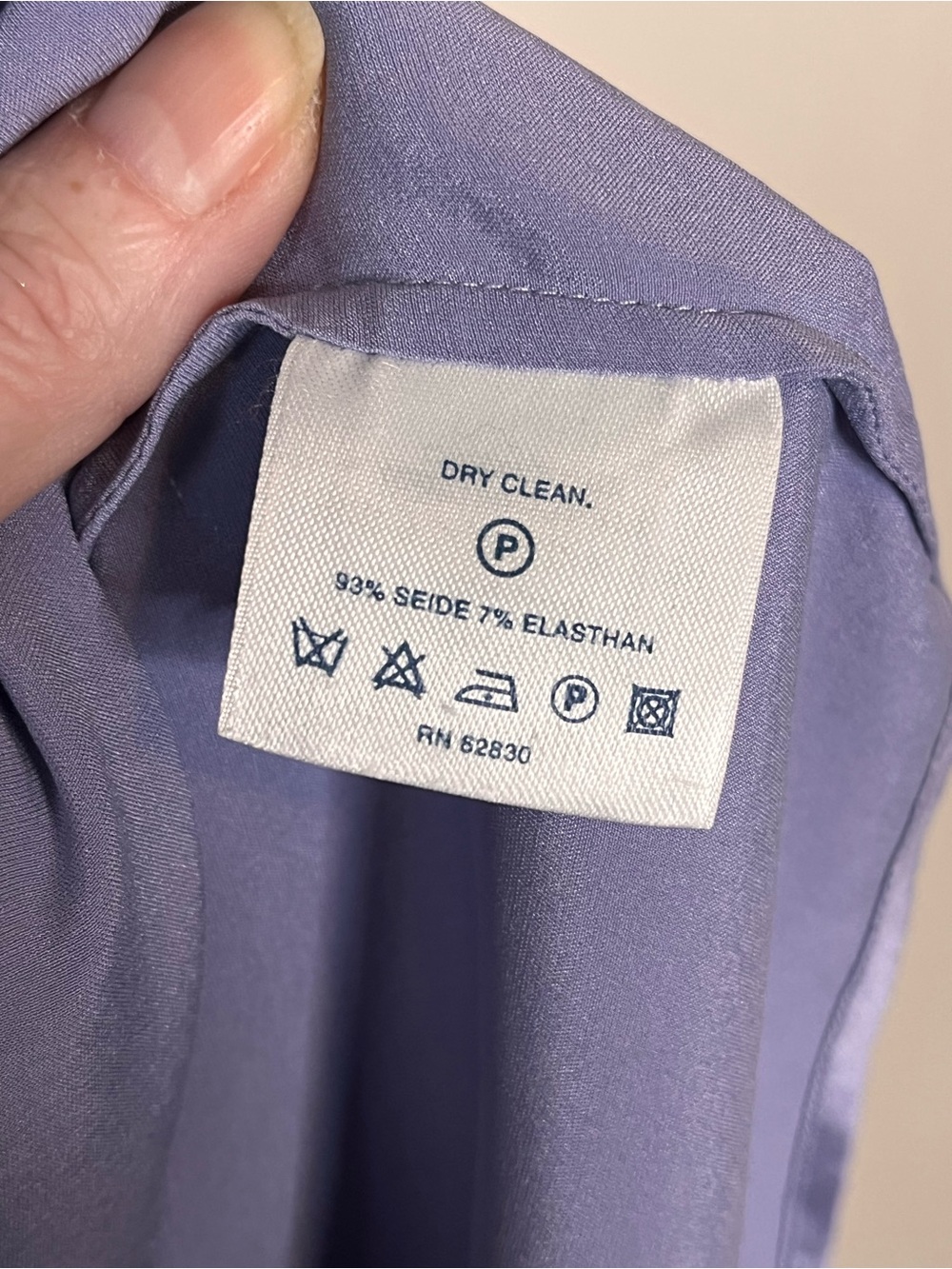LANDS’ END Lilac Silk Stretch Satin Button Down Blouse Size 10 Quiet Luxury - Picture 6 of 6